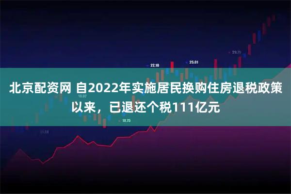 北京配资网 自2022年实施居民换购住房退税政策以来，已退还个税111亿元
